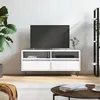 Image de Meuble TV blanc 100x34,5x44,5 cm bois d ingénierie