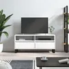 Image de Meuble TV blanc 100x34,5x44,5 cm bois d ingénierie