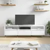 Image de vidaXL Meuble TV blanc 150x30x44,5 cm bois d'ingénierie