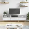 Image de vidaXL Meuble TV blanc brillant 150x30x44,5 cm bois d'ingénierie831270