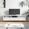 Image de Meuble TV blanc 150x30x44,5 cm bois d ingénierie