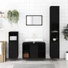Image de Armoire de salle de bain noir 30x30x100 cm bois d ingénierie