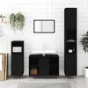 Image de Armoire de salle de bain noir 80x33x60 cm bois d ingénierie