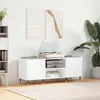 Image de Armoire à disques blanc brillant 121x38x48 cm bois d ingénierie