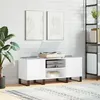 Image de Armoire à disques blanc brillant 121x38x48 cm bois d ingénierie