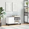 Image de Armoire à disques blanc brillant 85x38x48 cm bois d ingénierie