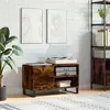 Image de Armoire à disques chêne fumé 85x38x48 cm bois d ingénierie