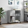 Image de Armoire à disques gris béton 84,5x38x89 cm bois d ingénierie