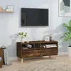 Image de vidaXL Meuble TV chêne fumé 100x34,5x44,5 cm bois d'ingénierie831898