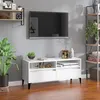 Image de vidaXL Meuble TV blanc 100x34,5x44,5 cm bois d'ingénierie831901