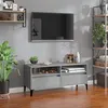 Image de Meuble TV gris béton 100x34,5x44,5 cm bois d ingénierie