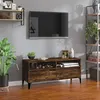 Image de vidaXL Meuble TV chêne fumé 100x34,5x44,5 cm bois d'ingénierie831906