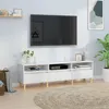 Image de Meuble TV blanc 150x30x44,5 cm bois d ingénierie