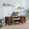 Image de vidaXL Armoire à Disques, Armoire Latérale avec Rangement, Meuble pour Tourne-Disque, Buffet de Salon, Moderne, Chêne Fumé Bois d'Ingénierie