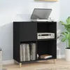 Image de vidaXL Platenkast 84,5x38x89 cm bewerkt hout zwart831990