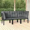 Image de vidaXL Salon de Jardin 3 pcs, Ensemble de Meubles de Terrasse, Mobilier d'Extérieur, Chaise de Patio, Moderne, Noir et Gris 3187731