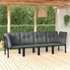 Image de vidaXL Salon de Jardin 4 pcs, Ensemble de Meubles de Terrasse, Mobilier d'Extérieur, Chaise de Patio, Moderne, Noir et Gris 3187733