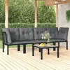 Image de Salon de jardin Vidaxl resine tressee noir 5 pieces 55.0 x 55 x 31 4 personnes