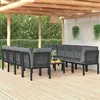 Image de Salon de jardin Vidaxl resine tressee noir 9 pieces 55.0 x 55 x 31 8 personnes