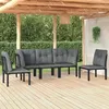 Image de vidaXL Salon de Jardin 5 pcs, Ensemble de Meubles de Terrasse, Mobilier d'Extérieur, Chaise de Patio, Moderne, Noir et Gris 3187736