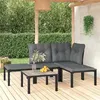 Image de Salon de jardin Vidaxl 5 pieces 4 personnes resine tressee 55.0 x 55 x 31 cm noir