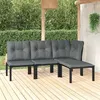 Image de vidaXL Salon de Jardin 4 pcs, Ensemble de Meubles de Terrasse, Mobilier d'Extérieur, Chaise de Patio, Moderne, Noir et Gris 3187743