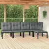Image de vidaXL Salon de Jardin 5 pcs, Ensemble de Meubles de Terrasse, Mobilier d'Extérieur, Chaise de Patio, Moderne, Noir et Gris 3187745