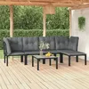 Image de Salon de jardin Vidaxl resine tressee noir 6 pieces 55.0 x 55 x 31 5 personnes