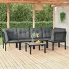 Image de Salon de jardin VIDAXL acier noir 6 pieces 5 personnes