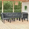 Image de vidaXL Salon de Jardin 6 pcs, Ensemble de Meubles de Terrasse, Mobilier d'Extérieur, Chaise de Patio, Moderne, Noir et Gris 3187758
