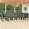 Image de vidaXL Salon de Jardin 7 pcs, Ensemble de Meubles de Terrasse, Mobilier d'Extérieur, Chaise de Patio, Moderne, Noir et Gris 3187760