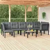 Image de vidaXL Salon de Jardin 8 pcs, Ensemble de Meubles de Terrasse, Mobilier d'Extérieur, Chaise de Patio, Moderne, Noir et Gris 3187761