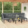 Image de vidaXL Salon de Jardin 7 pcs, Ensemble de Meubles de Terrasse, Mobilier d'Extérieur, Chaise de Patio, Moderne, Noir et Gris 3187763