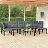 Image de vidaXL Salon de Jardin 8 pcs, Ensemble de Meubles de Terrasse, Mobilier d'Extérieur, Chaise de Patio, Moderne, Noir et Gris 3187765