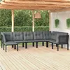 Image de vidaXL Salon de Jardin 8 pcs, Ensemble de Meubles de Terrasse, Mobilier d'Extérieur, Chaise de Patio, Moderne, Noir et Gris 3187766