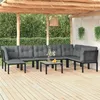 Image de Salon de jardin vidaxl 8 personnes noir resine tressee 55.0 x 55 x 31 9 pieces