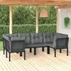 Image de vidaXL Salon de Jardin 6 pcs, Ensemble de Meubles de Terrasse, Mobilier d'Extérieur, Chaise de Patio, Moderne, Noir et Gris 3187768