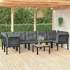 Image de Salon de jardin Vidaxl resine tressee noir 8 pieces 55.0 x 55 x 31 7 personnes