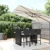 Image de vidaXL 7-delige Tuinbarset met kussens poly rattan zwart3187627