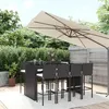 Image de Salon de jardin vidaxl resine tressee noir 9 pieces 185 x 80 x 110 cm