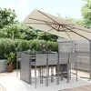 Image de vidaXL Ensemble de bar de jardin 9 pcs avec coussins gris poly rotin, ensemble de table de bar, table et chaise de bar, 3187630