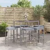 Image de vidaXL 7-delige Tuinbarset met kussens poly rattan grijs3187636