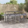 Image de vidaXL Ensemble de Bar de Jardin avec Coussins 11 pcs, Mobilier de Terrasse avec Table et Tabouret, Ensemble de Meubles 3187640