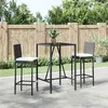 Image de vidaXL 3-delige Tuinbarset met kussens poly rattan zwart3187641