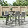 Image de vidaXL Ensemble de Bar de Jardin avec Coussins 7 pcs, Mobilier de Terrasse avec Table et Tabouret, Ensemble de Meubles 3187646