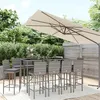 Image de vidaXL Ensemble de bar de jardin 11 pcs avec coussins gris poly rotin, ensemble de table de bar, table et chaise de bar, 3187650