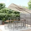 Image de vidaXL Ensemble de bar jardin 11pcs gris poly rotin/bois massif acacia, ensemble de table de bar, ensemble de pub, ensemble 3187683