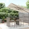 Image de vidaXL 7-delige Tuinbarset poly rattan en massief acaciahout grijs3187687