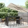 Image de vidaXL Ensemble de bar jardin 9 pcs noir poly rotin/bois massif acacia, ensemble de table de bar, ensemble de pub, ensemble 3187688