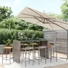 Image de vidaXL Ensemble de bar jardin 9 pcs gris poly rotin/bois massif acacia, ensemble de table de bar, ensemble de pub, ensemble 3187689